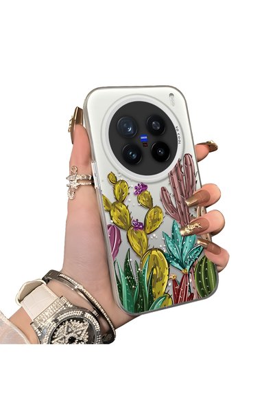 ucuc Vivo X200 Pro Compatible Acrylic Hard Back Panel with Silicone Edges Cac...