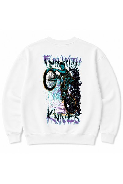 Rabona Fashion Ride the Chaos – Neon Bmx Freestyle Back Print Graphic Sweatshirt