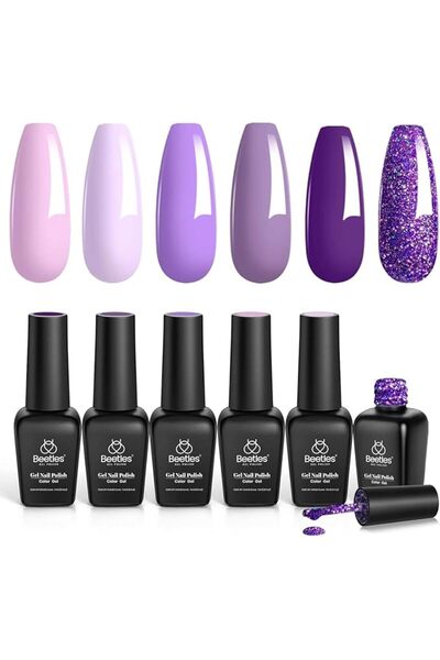 beetles Gel Polish Beetles Jelly Gel Nail Polish Set, 6 Colors Nude Sheer Nat...