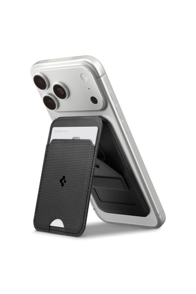 Spigen Portofel Carduri cu Suport Magnetic pentru Telefon, Universal - Slim F...