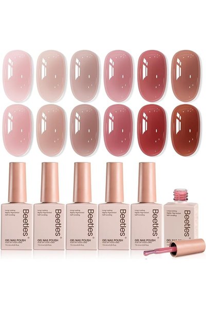beetles Gel Polish مجموعة طلاء أظافر جل صيفية من بيتس، 20 لونًا بألوان الباست...