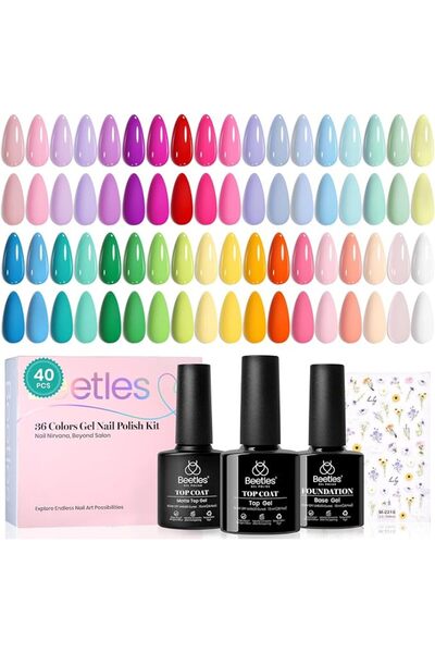 beetles Gel Polish Beetles Jelly Gel Nail Polish Set, 6 Colors Nude Sheer Nat...