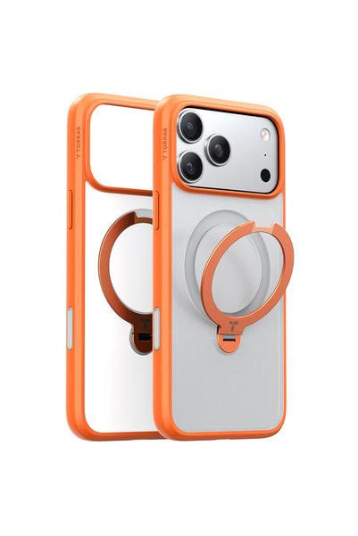 TORRAS Husa pentru iPhone 17 Pro - Ostand Spin MagSafe Series - Orange