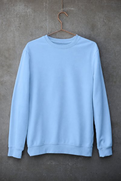 Nelqiz Men's Crew Neck Unprinted Basic Sweatshirt Regular Fit