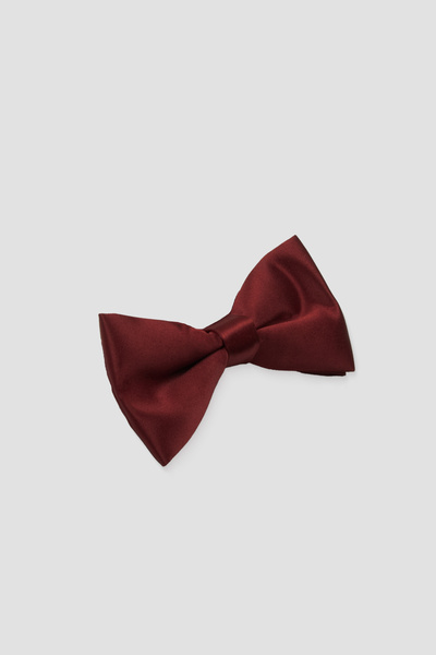 Abbate Pp97500 Microfiber Claret Red Men's Plain Bow Tie