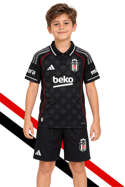 Beşiktaş Adidas 24/25 İç Saha Siyah Forma ve Şort Takım