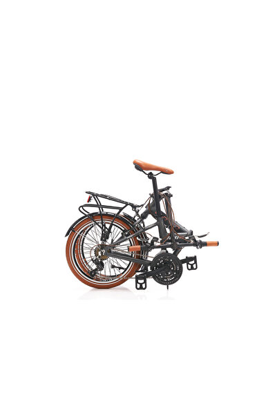 Carraro Flexi 121 21-V VB Katlanır Bisiklet - Mat Antrasit-Gri-Bakır - 35 Cm