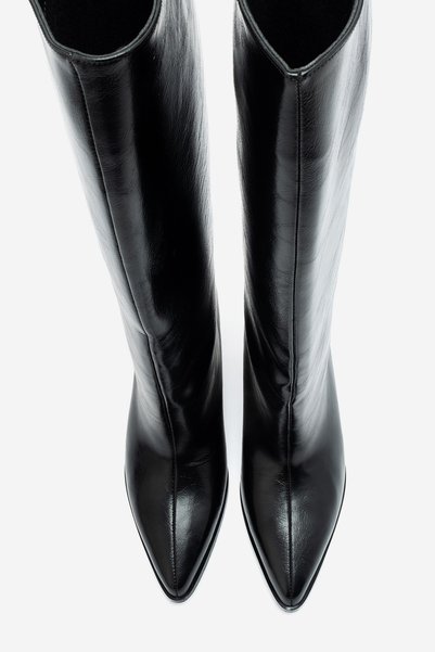 LuviShoes Chester Black Leather Women's Heeled Boots