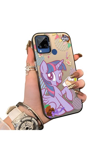 ucuc Realme C15/C25/C25S Compatible Acrylic Hard Back Panel with Silicone Edg...