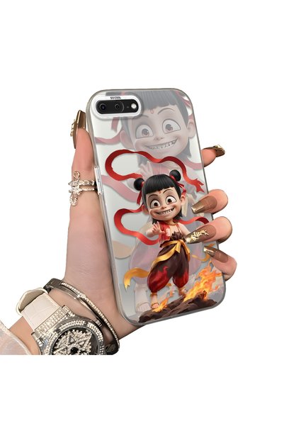 ucuc حافظة هاتف بنمط Nezha غير شفافة متوافقة مع iPhone 7 Plus/8 Plus مع لوحة ...