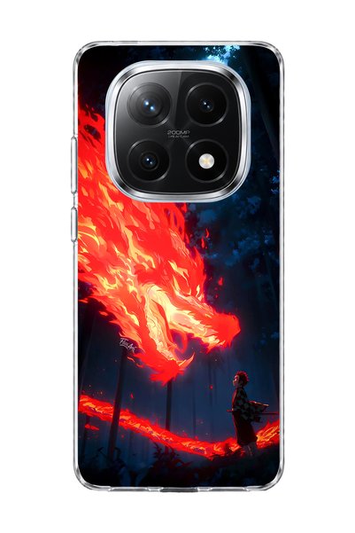 lelia حافظة هاتف شفافة متوافقة مع Redmi Note 14 Pro Plus 5G مطبوعة بتصميم Fir...