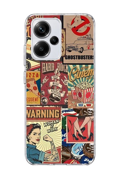 lelia Redmi Note 13 Pro Plus 5g Compatible Old Poster Collage Printed Transpa...