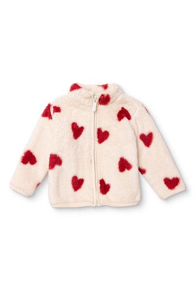 ebebek Hello Baby HelloBaby Kız Bebek Welsoft Hırka Kalp Baskılı Fermuarlı Di...