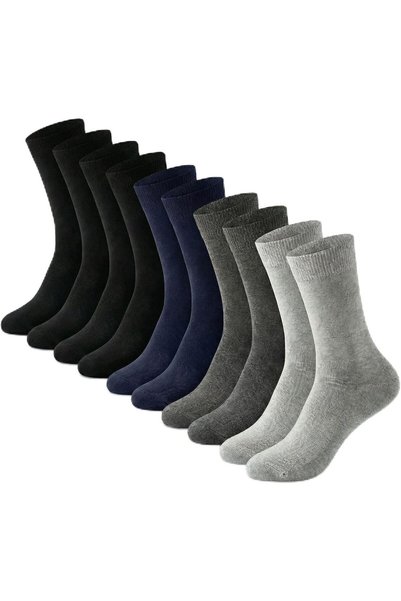 GoodTool 5-Pack Men's Dress Socks - Long Crew Casual Socks, Soft & Breathable...