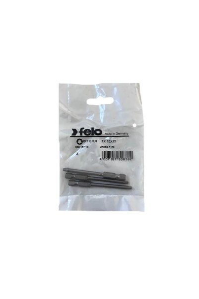 FELO Set 3 biti Felo, seria Industrial profil Torx, E6.3, TX15, 73mm