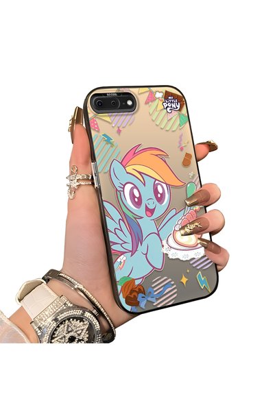 ucuc حافظة هاتف بنمط Rainbow Dash متوافقة مع iPhone 7 Plus/8 Plus مع لوحة خلف...
