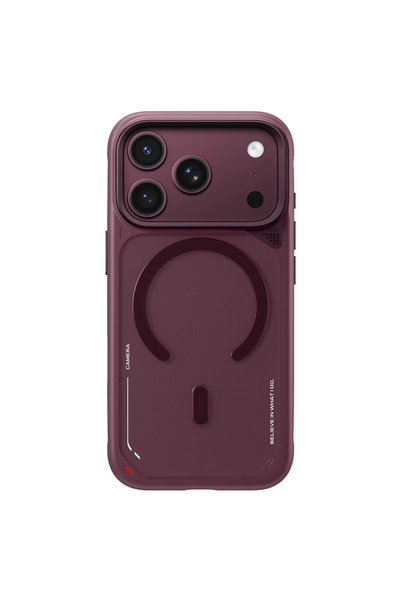 BLUEO Husa pentru iPhone 17/18 Pro Max Frosted Heat Stand MagSafe, Bordo