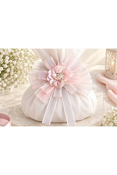 revizestore 3'lü Pembe Çeyiz Ve Bohça Süsü Seti İncili Tüllü Gelin Bohçası Ve...