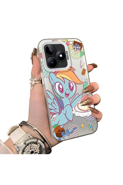 ucuc Realme C51/C53 Compatible Acrylic Hard Back Panel with Silicone Edges Ra...