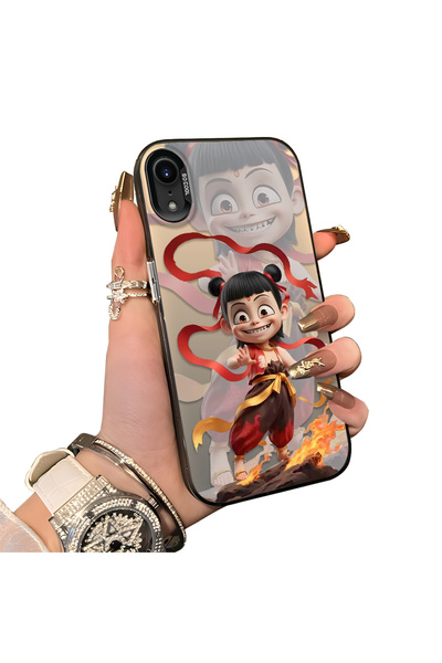 ucuc حافظة هاتف بنمط Nezha غير شفافة متوافقة مع iPhone XR مع لوحة خلفية صلبة ...