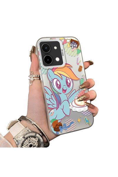 ucuc Rainbow Dash Pattern Phone Case with Silicone Edges for Vivo Y28 4g Comp...