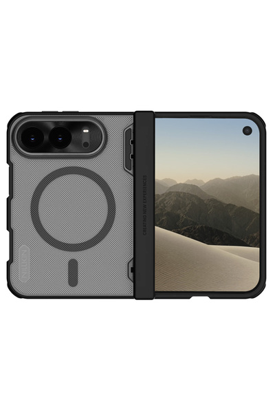 Nillkin Husa pentru iPhone Duo Super Frosted Shield Fold Magnetic, Fumuriu