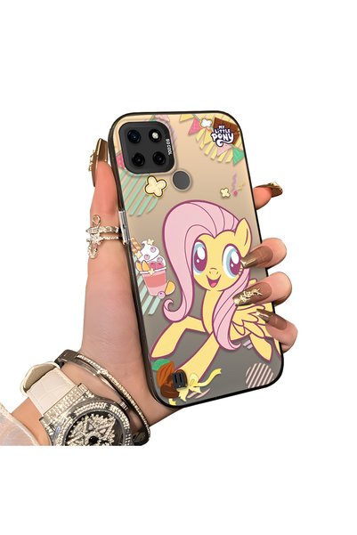 ucuc Realme C25Y/C21Y Compatible Acrylic Hard Back Panel with Silicone Edges ...