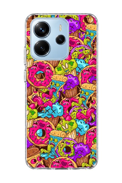 lelia Redmi Note 14 4g Compatible Astronaut and Rainbow Printed Transparent P...