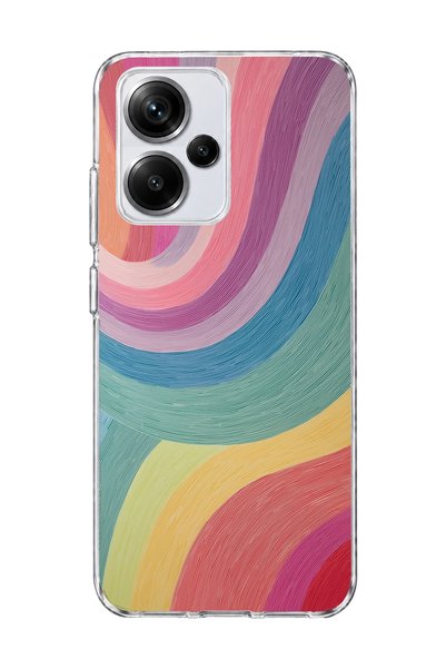 lelia Redmi Note 13 Pro Plus 5g Compatible Pastel Rainbow Curved Printed Tran...