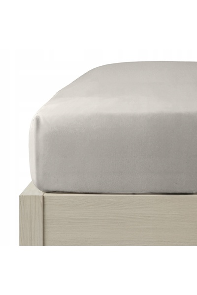 Nitki Cearsaf cu elastic din flanel 90x200 taupe, culoare uni, pentru o salte...