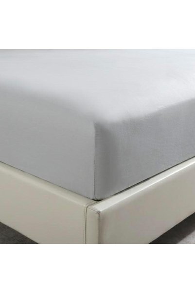 Nitki Cearceaf cu elastic, 180x200+30cm, gri, bumbac satinat