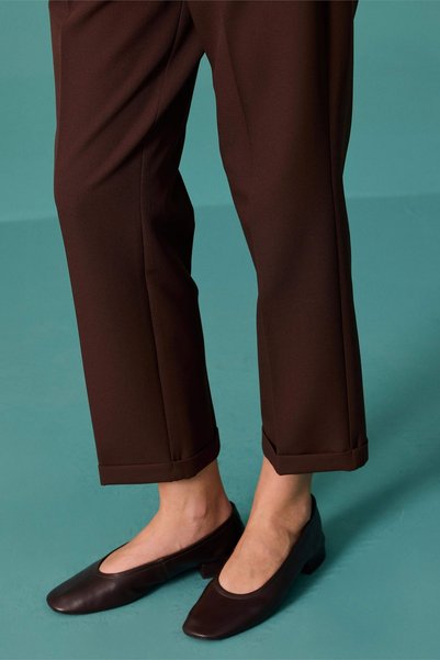 SEÇİL Women's High Waist Carrot Cut Lena Pants Brown