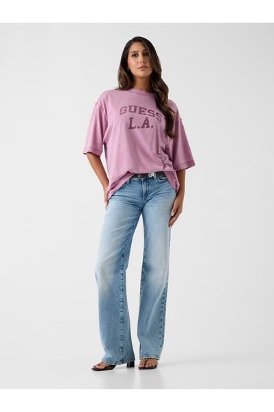 Guess Burnout Kadın Oversize T-Shirt W6YI20K4335