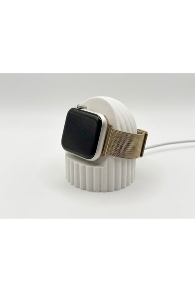 OEM Suport de încărcare pentru Apple Watch – Design minimalist texturat, Alb