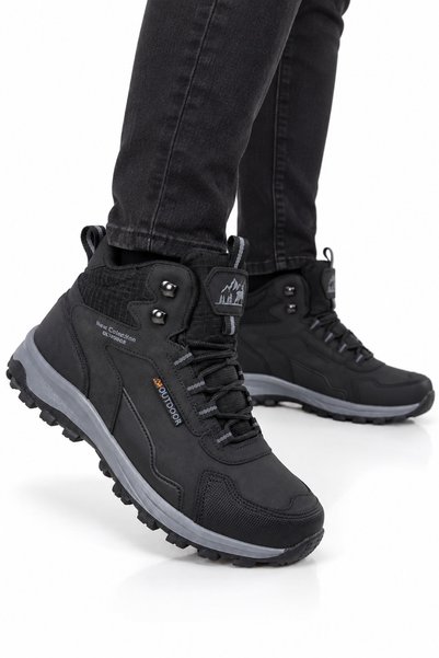 Jagulep Unisex Non-Slip Sole Trekking & Outdoor Boots Black