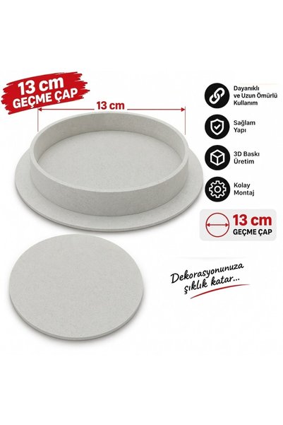 MKSCOM 13 cm Mermer Gri ,Soba Bacası Kapatma Kapağı Sert Plastik