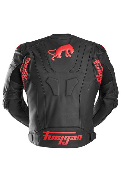 Furygan Geacă de piele RAPTOR EVO 3, negru-roșu,