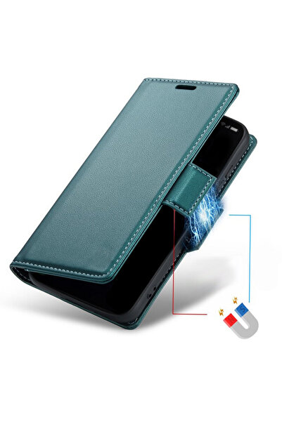ERBORD Husă Realme C67 4G, Litchi lucios, Husă tip portofel, Verde