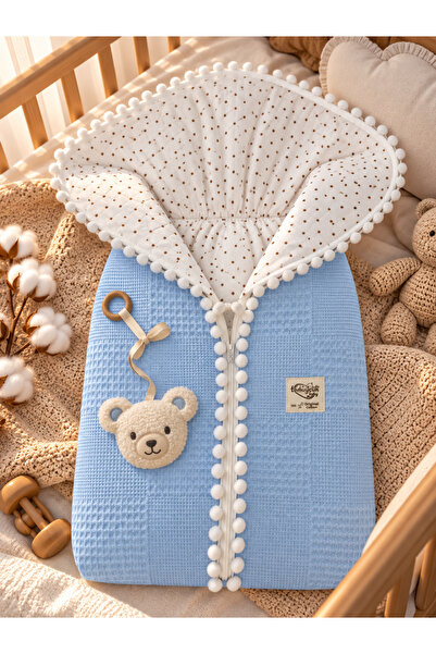 Tomuycuk Baby Swaddle Set with Zipper, Pompom, Fiber Filling, Pique Swaddle, ...