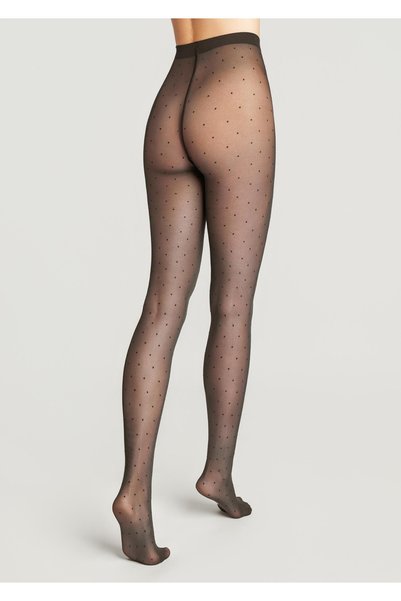 Marilyn Allure I003 dresuri din microfibră semitransparente cu buline mici, Negru, S/M