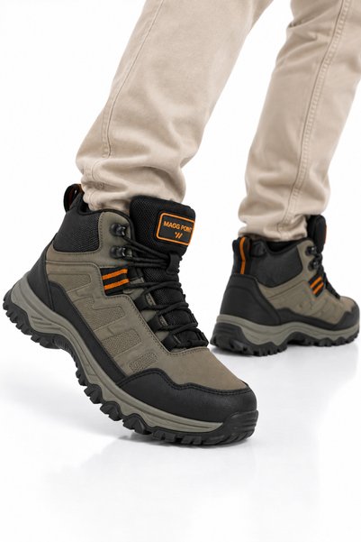 Jagulep Unisex Kaydırmaz Taban Sıcak Tutan Trekking & Outdoor Bot VİZON