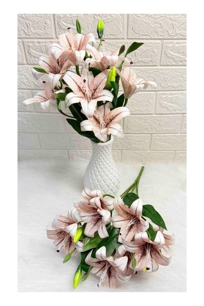 Toybox Artificial Lily Flowers Bouquet for Home Dining Table Wedding Decorati...