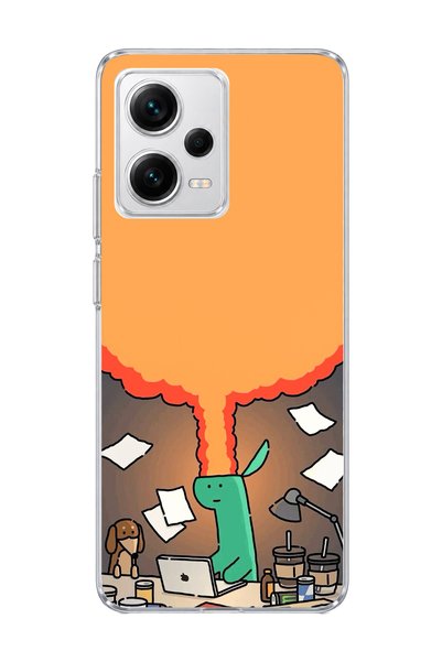 lelia حافظة هاتف شفافة مطبوعة بطبعة ديناصور أخضر مضحكة متوافقة مع Redmi Note ...