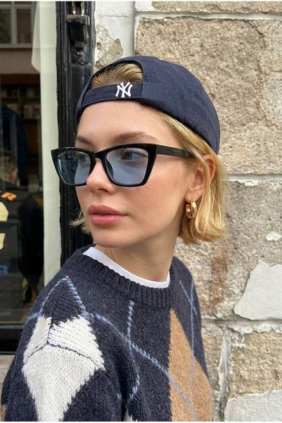 MACERATİ Flora Cat Eye Black Framed Yellow Ultra Light Uv400 Filtered Women's...