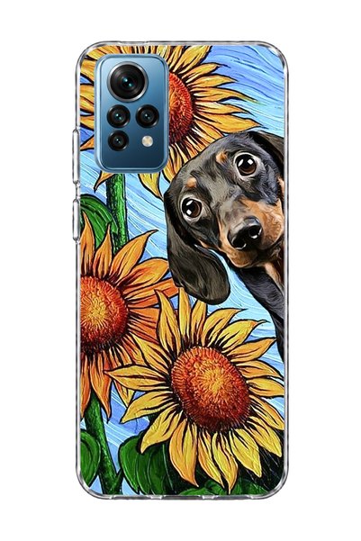 lelia Redmi Note 12 Pro 4g Compatible Sausage Dog Sunflower Printed Transpare...