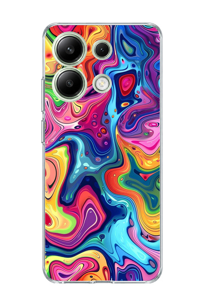 lelia Redmi Note 13 4g Compatible Rainbow Fluid Color Printed Transparent Pho...