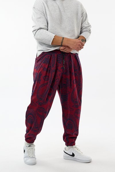 COCOPELLI Pantaloni jogger pentru bărbați, cu imprimeu dragon, cu talie elastică, croială confortabilă, COC3652