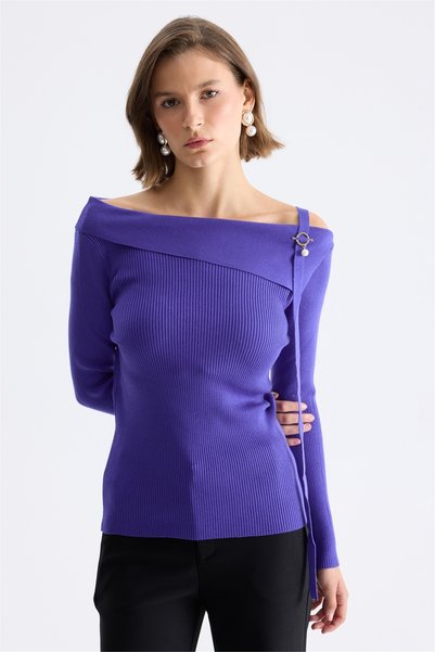 on Women's Boat Neck Accessory Knitwear Sweater Saks