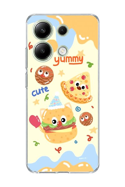 lelia Redmi Note 13 4g Compatible Cute Hamburger Pizza Printed Transparent Ph...