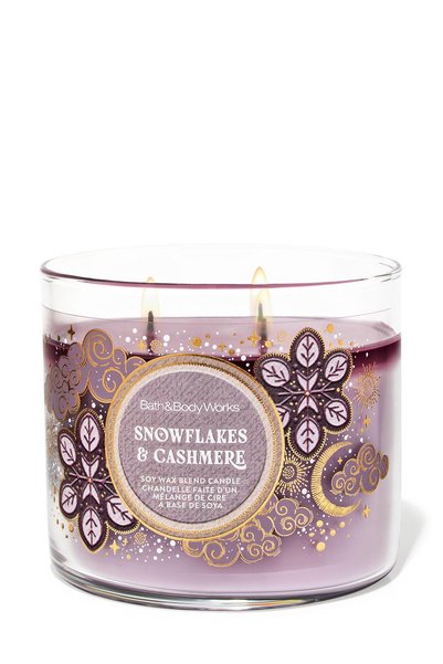 Bath & Body Works Snowflakes & Cashmere Büyük Mum 411 g